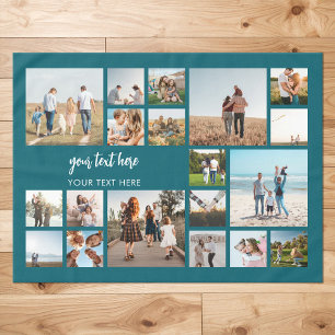 Modern Personalised 19 Photo Collage Tablecloth