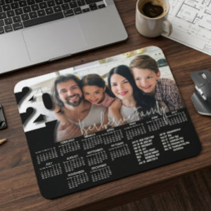Modern Personalised 2027 Desk Calendar Photo Cute Mouse Pad
