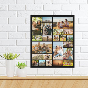 Modern Personalised 22 Photo Collage Poster