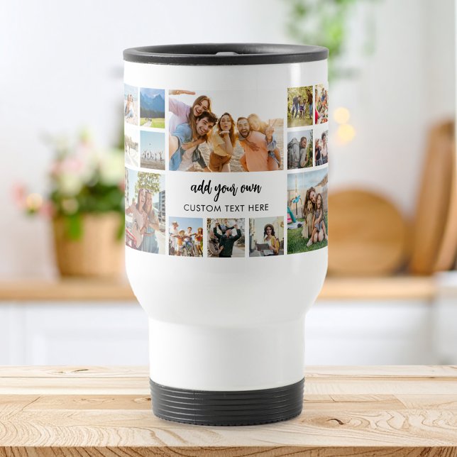Modern Personalised 24 Photo Collage Travel Mug (Creator Uploaded)