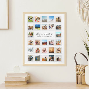 Modern Personalised 27 Pictures Photo Collage Poster