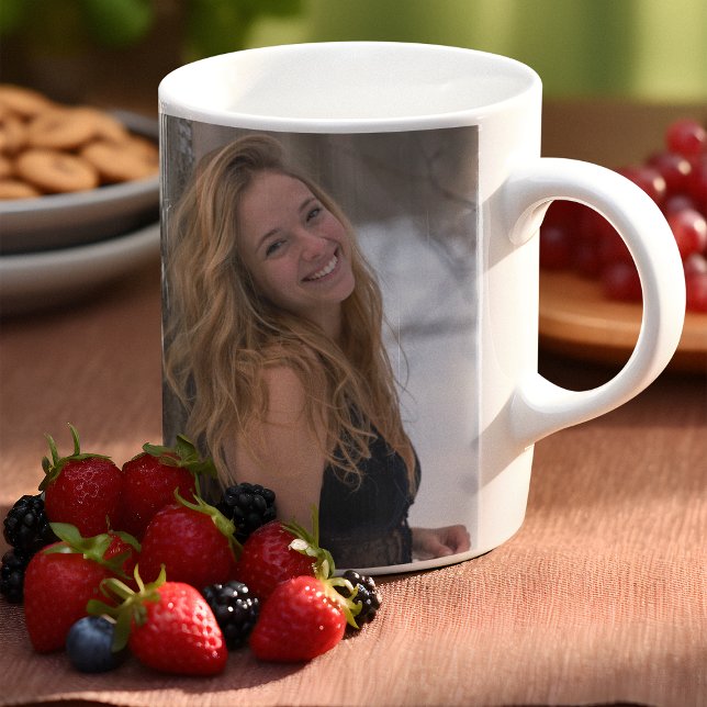 Modern Personalised 2 Photo Graduation Coffee Mug (Creator Uploaded)