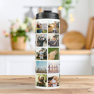Modern Personalised 30 Photo Collage Thermal Tumbler