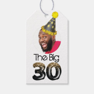 Modern Personalised 30th Birthday Photo  Gift Tags