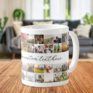 Modern Personalised 48 Photo Collage Coffee Mug