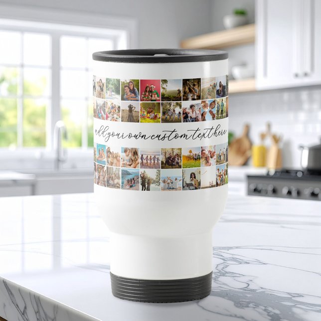 Modern Personalised 48 Photo Collage Travel Mug (Creator Uploaded)