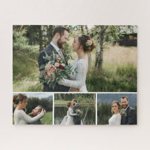 Modern Personalised 4 Photo Collage Jigsaw Puzzle