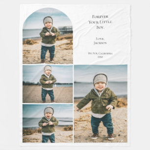 Modern Personalised 4 Photo Collage Mum Keepsake Fleece Blanket