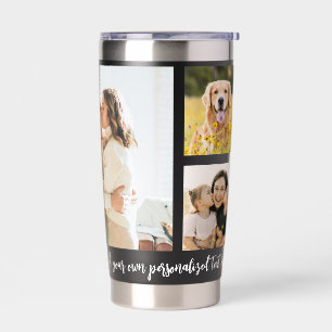 Modern Personalised 5 Photo Collage Insulated Tumbler