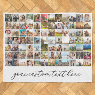 Modern Personalised 84 Photo Collage Fleece Blanket