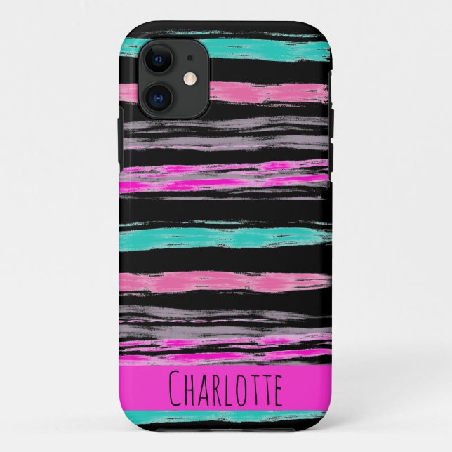 Modern Personalised Abstract Custom Colourful Case-Mate iPhone Case (Back)
