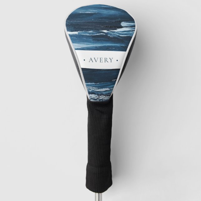 Modern Personalised Abstract Golf Head Cover (Front)