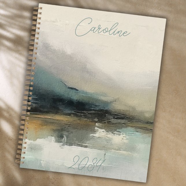 Modern Personalised Abstract Teal Landscape Planner (Creator Uploaded)