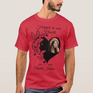 Modern Personalised Always In Our Hearts Memorial  T-Shirt