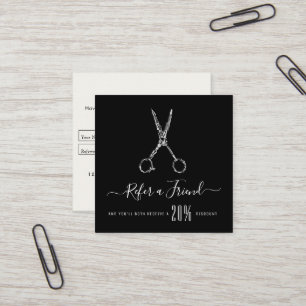 modern personalised barber shop referral card