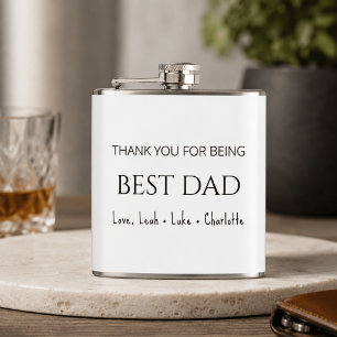 Modern Personalised Best Dad Flask Gift
