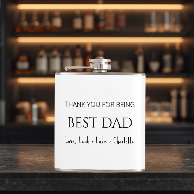 Modern Personalised Best Dad Flask Gift (Creator Uploaded)