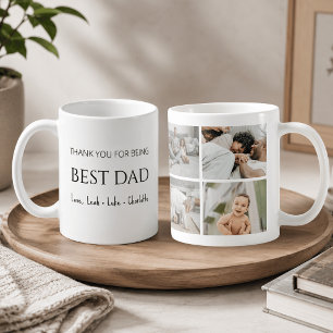 Modern Personalised Best Dad Photo Collage Mug