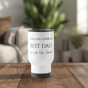 Modern Personalised Best Dad Travel Mug