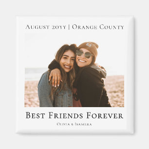 Modern Personalised Best Friends Forever Photo Magnet
