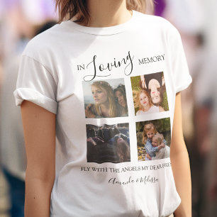 Modern Personalised Besties 4 Photo Memorial T-Shirt