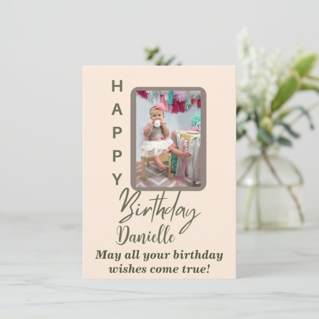 Modern Personalised Birthday Card (Standing Front)