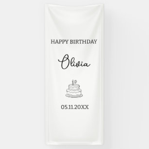 Modern Personalised Birthday Name Flag Name Decor Banner