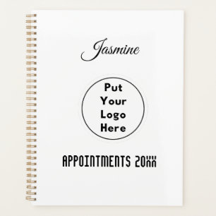 Modern Personalised Black & White Logo Year Name Planner