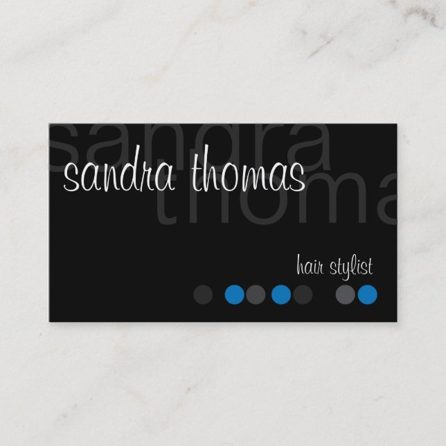 Modern Personalised - Blue Business Card (Front)