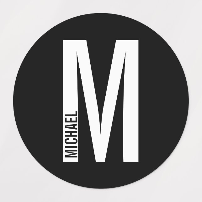 Modern Personalised Bold Monogram and Name (Design 1)