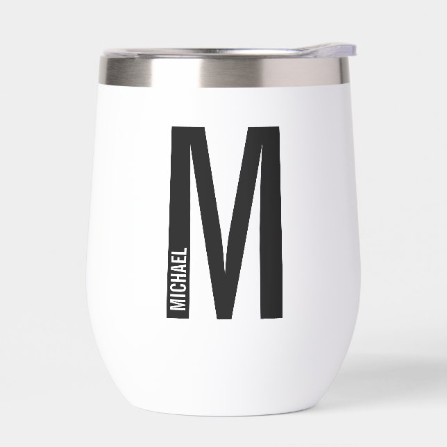 Modern Personalised Bold Monogram and Name (Left)