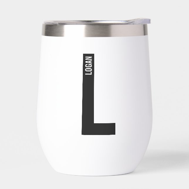 Modern Personalised Bold Monogram and Name (Left)