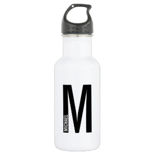 Modern Personalised Bold Monogram and Name 532 Ml Water Bottle