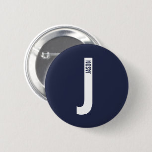 Modern Personalised Bold Monogram and Name 6 Cm Round Badge