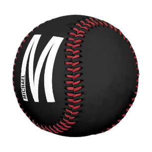 Modern Personalised Bold Monogram and Name Baseball