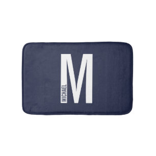 Modern Personalised Bold Monogram and Name Bath Mat