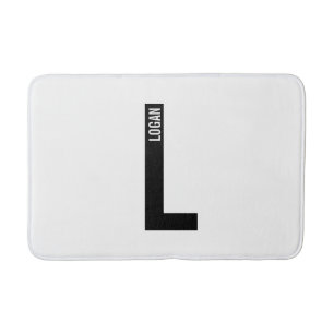 Modern Personalised Bold Monogram and Name Bath Mat