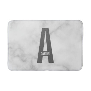 Modern Personalised Bold Monogram and Name Bath Mat