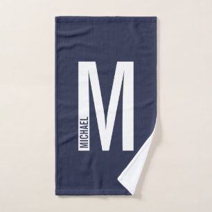 Modern Personalised Bold Monogram and Name Bath Towel Set