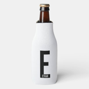 Modern Personalised Bold Monogram and Name Bottle Cooler