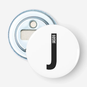 Modern Personalised Bold Monogram and Name Bottle Opener