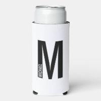 Modern Personalised Bold Monogram and Name Can Coo