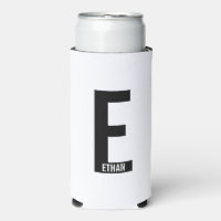 Modern Personalised Bold Monogram and Name Can Coo