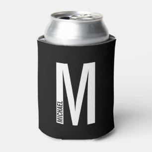 Modern Personalised Bold Monogram and Name Can Cooler