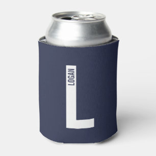 Modern Personalised Bold Monogram and Name Can Cooler