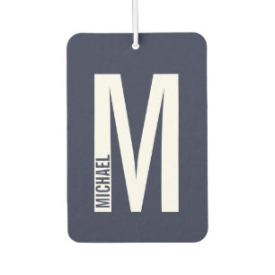 Modern Personalised Bold Monogram and Name Car Air Freshener