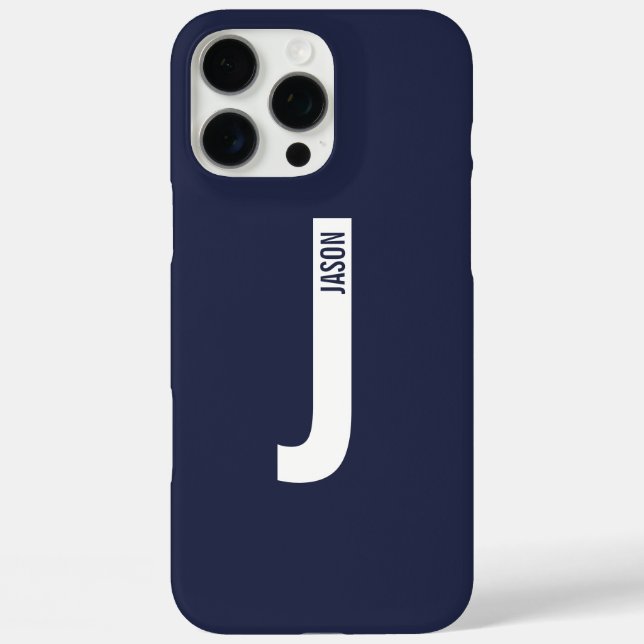 Modern Personalised Bold Monogram and Name Case-Mate iPhone Case (Back)