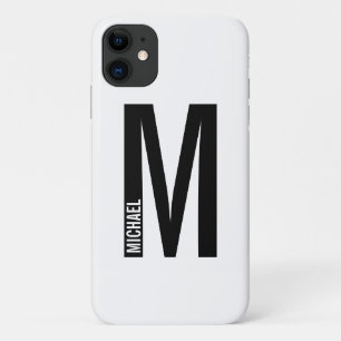 Modern Personalised Bold Monogram and Name Case-Mate iPhone Case