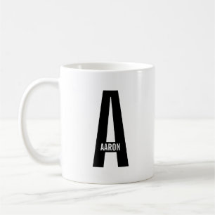 Modern Personalised Bold Monogram and Name Coffee Mug