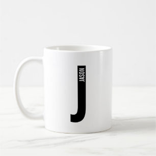 Modern Personalised Bold Monogram and Name Coffee Mug